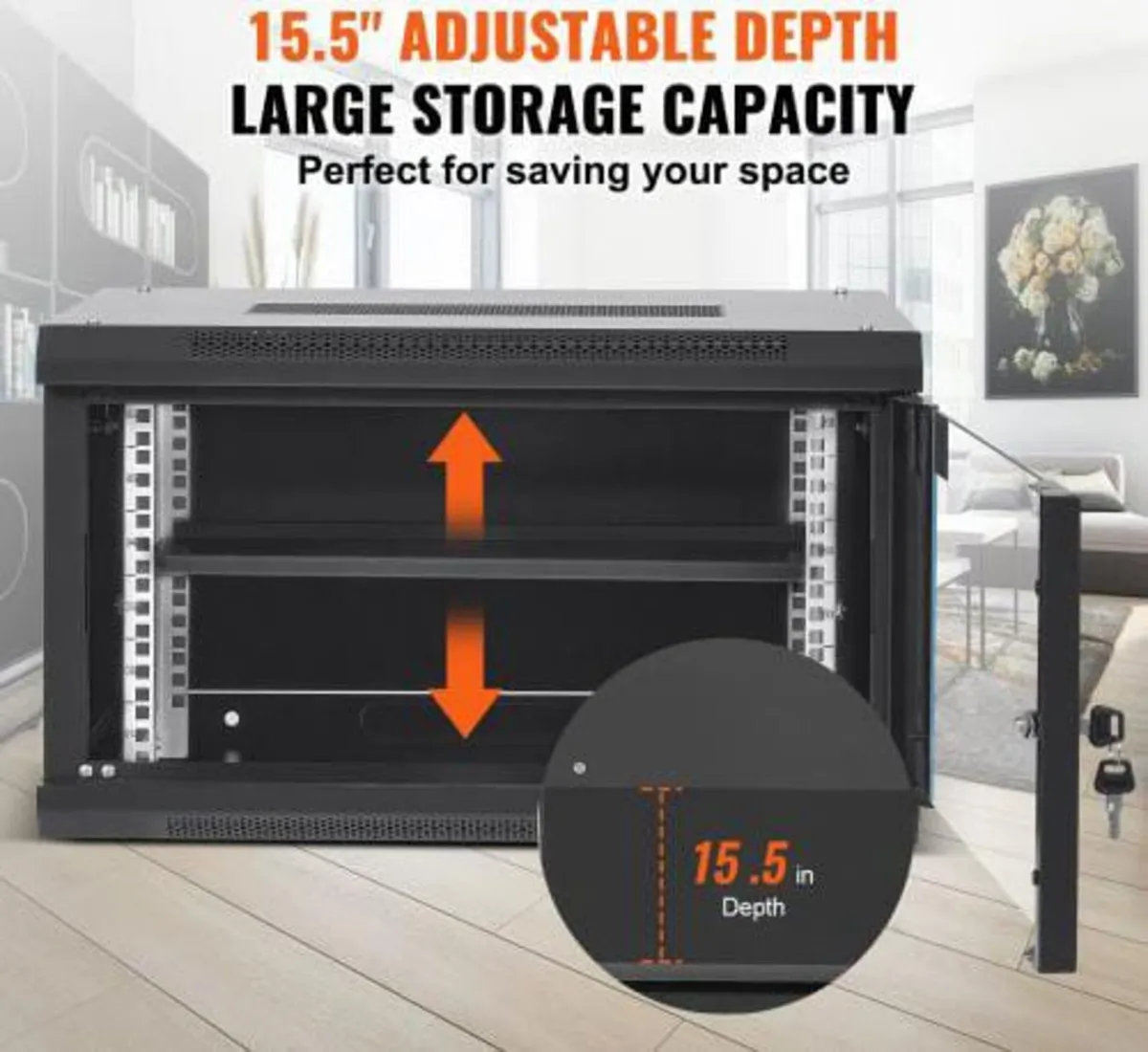 6U Wall Mount Network Server Cabinet, 39.4 cm Deep - Image 3