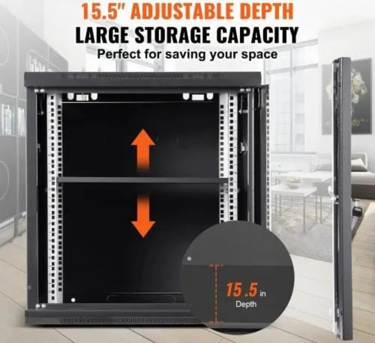 9U Wall Mount Network Server Cabinet, 60x45x50cm, - Image 4