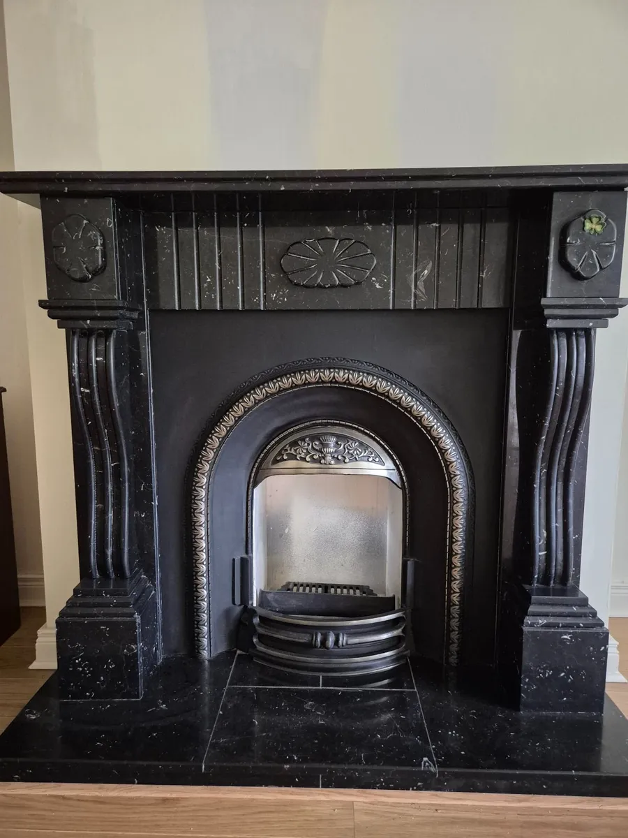 Black marble fireplace - Image 4