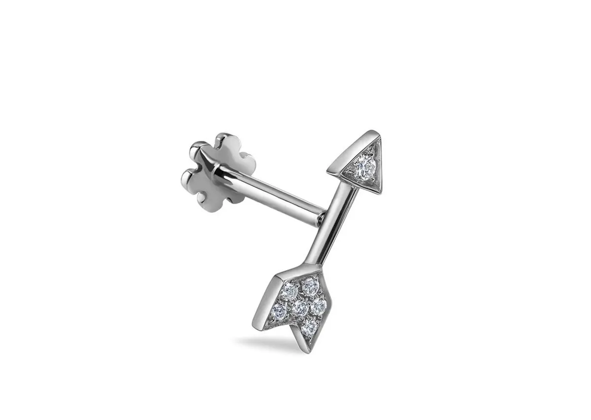 Maria Tash Diamond Arrow Threaded Stud Earrings - Image 1