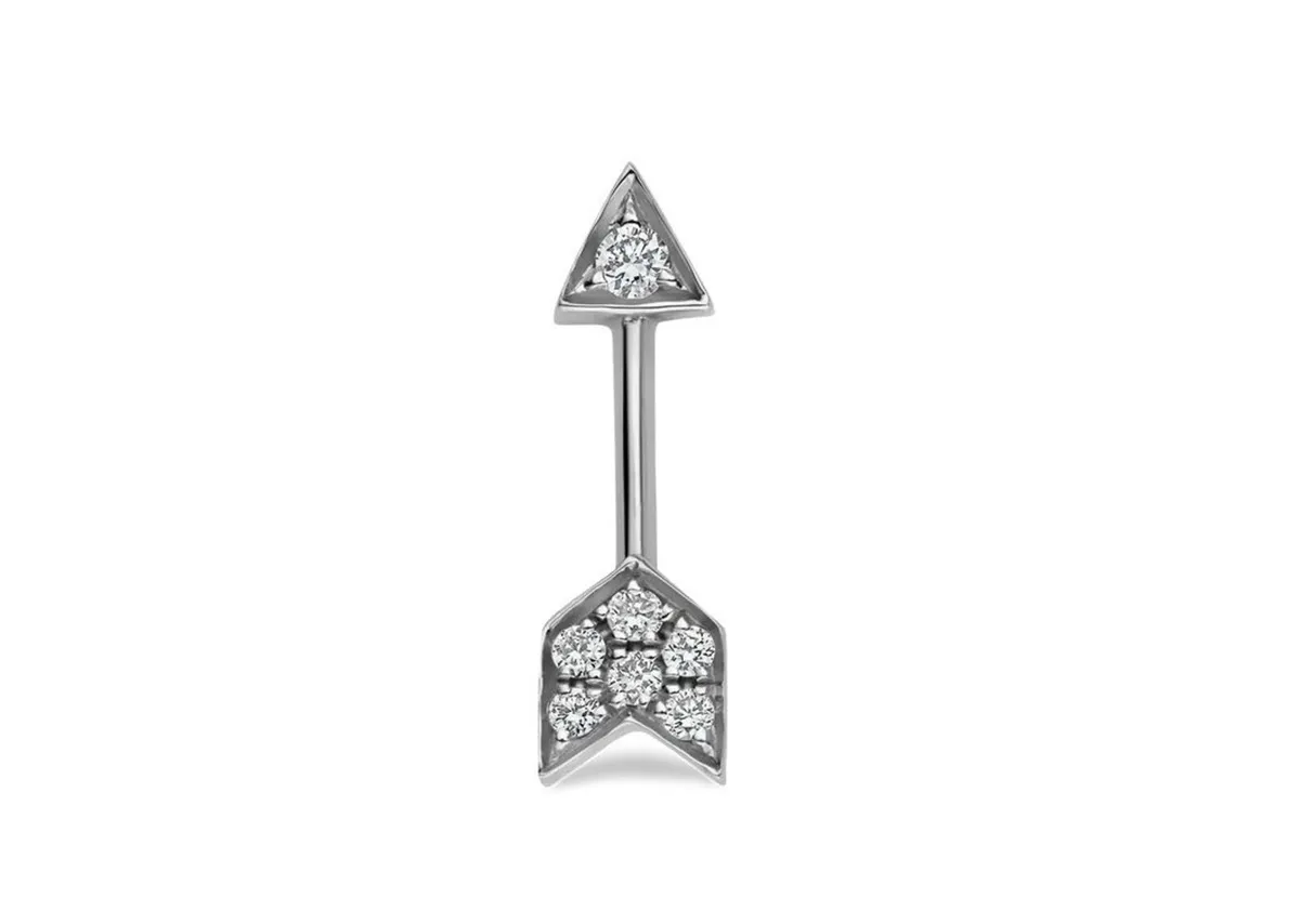 Maria Tash Diamond Arrow Threaded Stud Earrings - Image 2