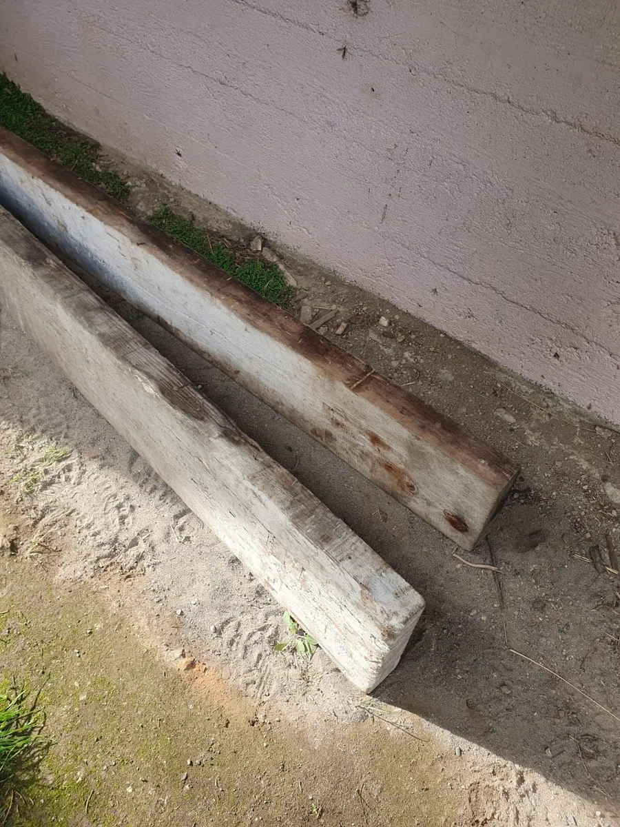Two genuine antique railway sleepers - Image 1
