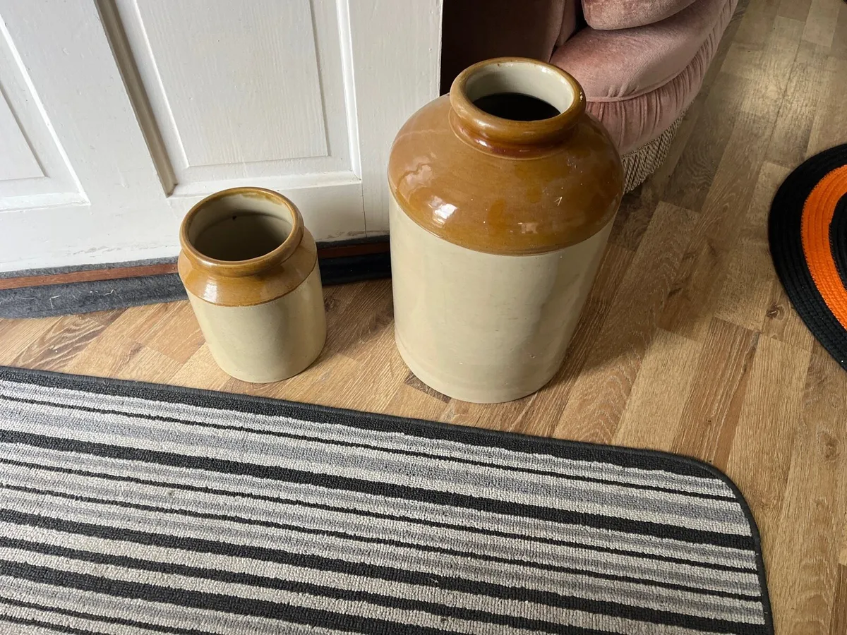 Earthenware jars x2