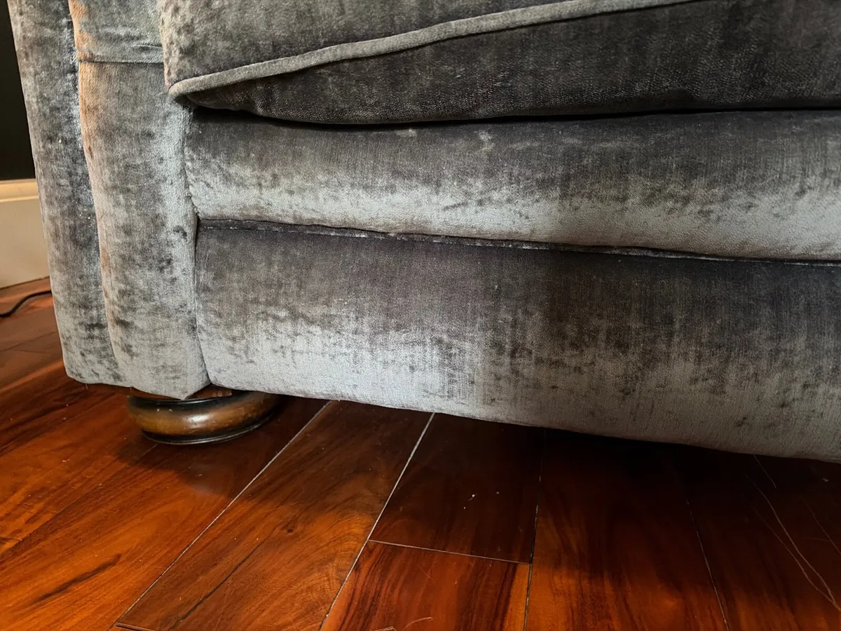 Charcoal velvet sofa - Image 3