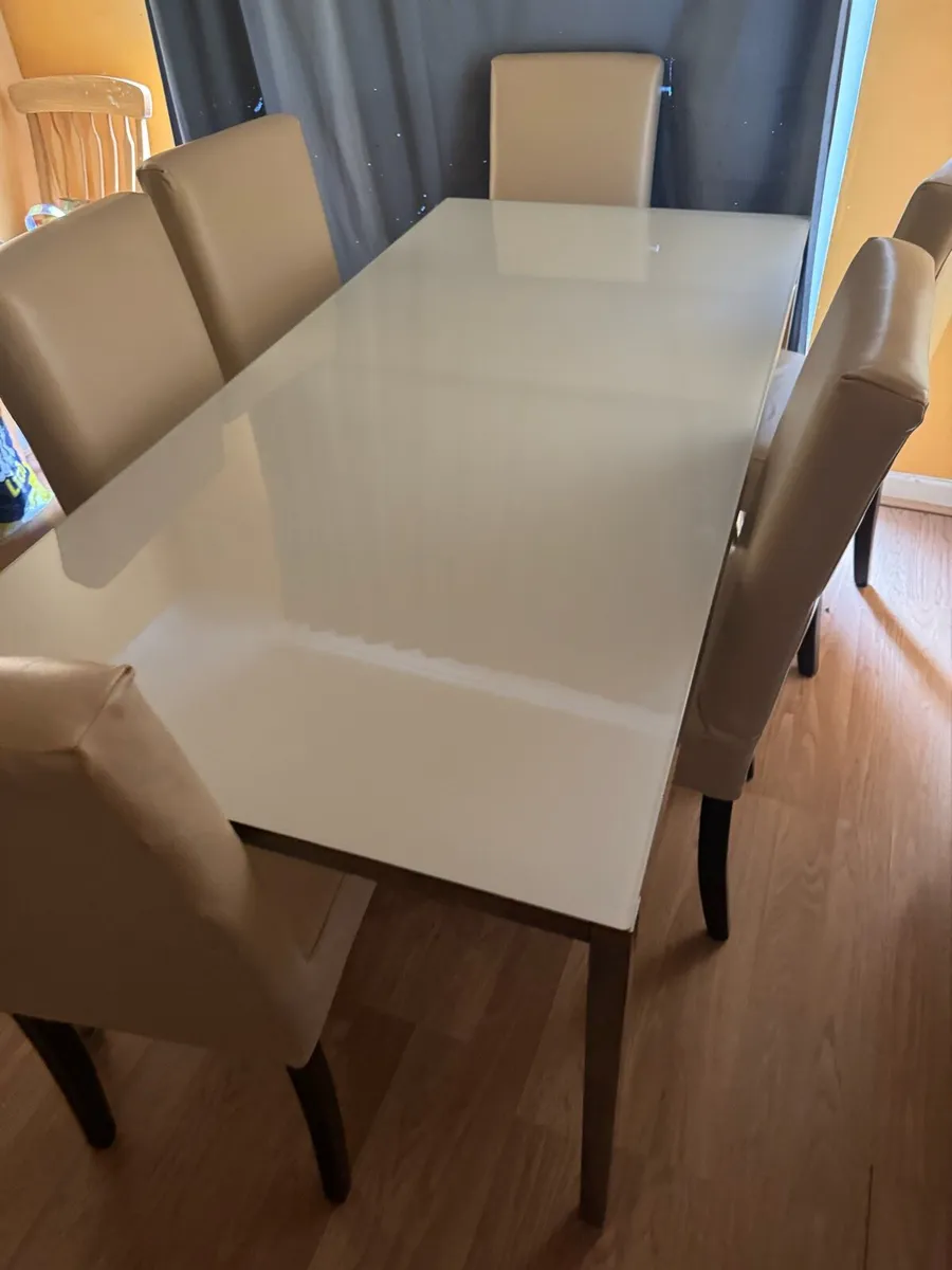 Cream Dining Table with 6 Chairs - Image 2