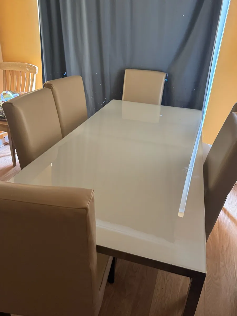Cream Dining Table with 6 Chairs - Image 3