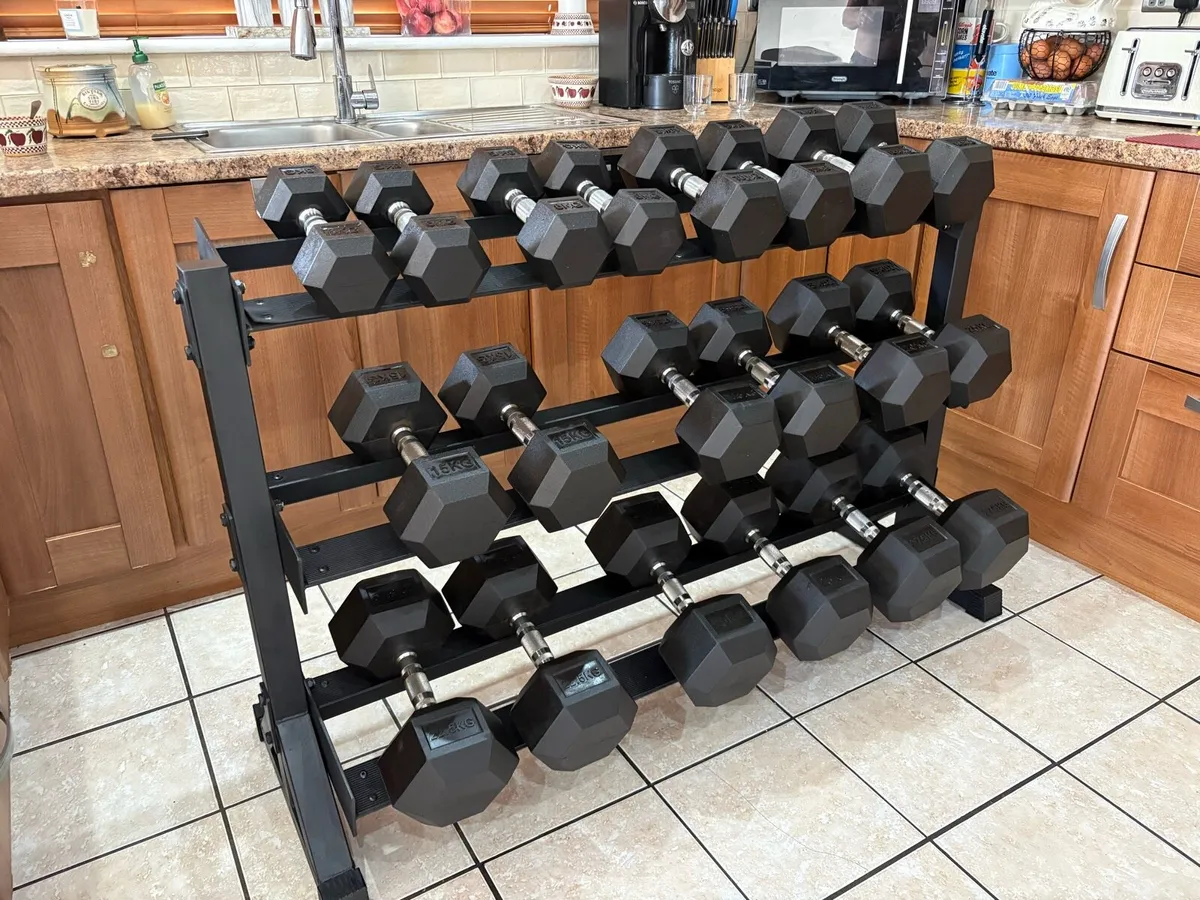 RUBBER HEX DUMBBELL FULL COLLECTION, NO OFFERS!! - Image 3