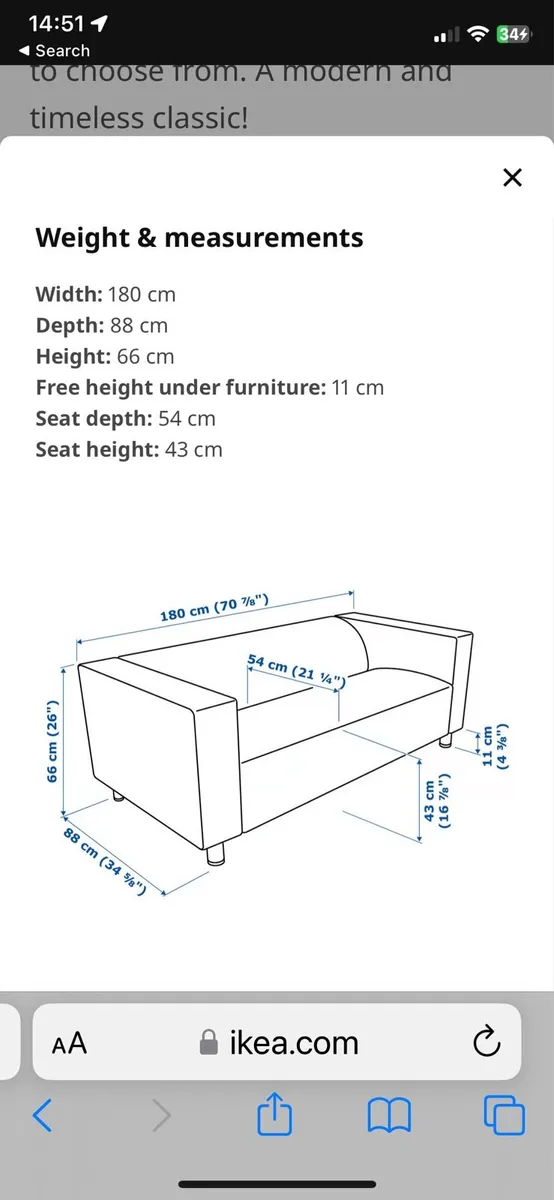 IKEA 2 seater sofa - Image 3