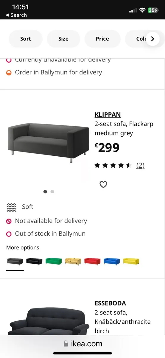 IKEA 2 seater sofa - Image 4