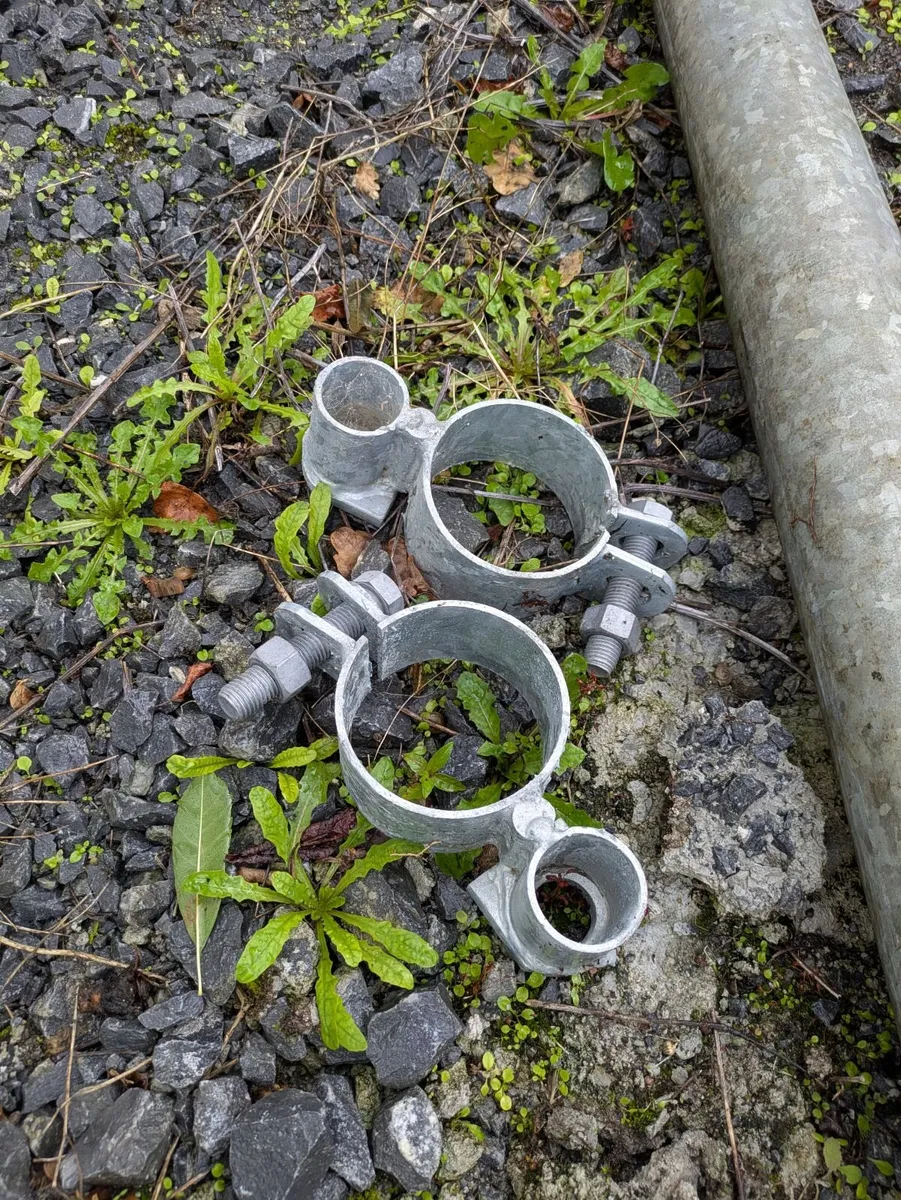 Galvanised Gate Posts & Hangers – Unused - Image 3