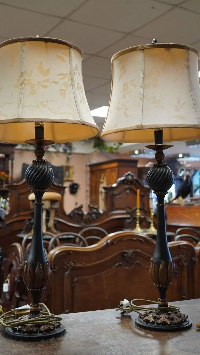 Large Vintage Table Lamps – Pair - Image 2