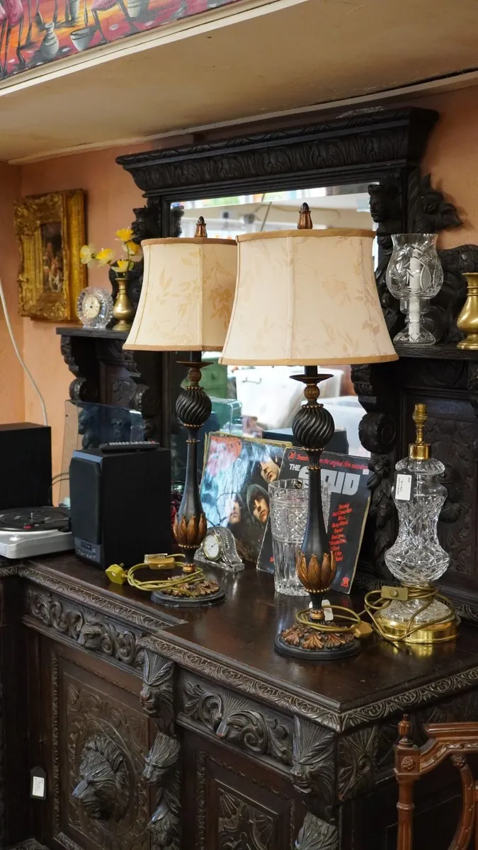Large Vintage Table Lamps – Pair - Image 1