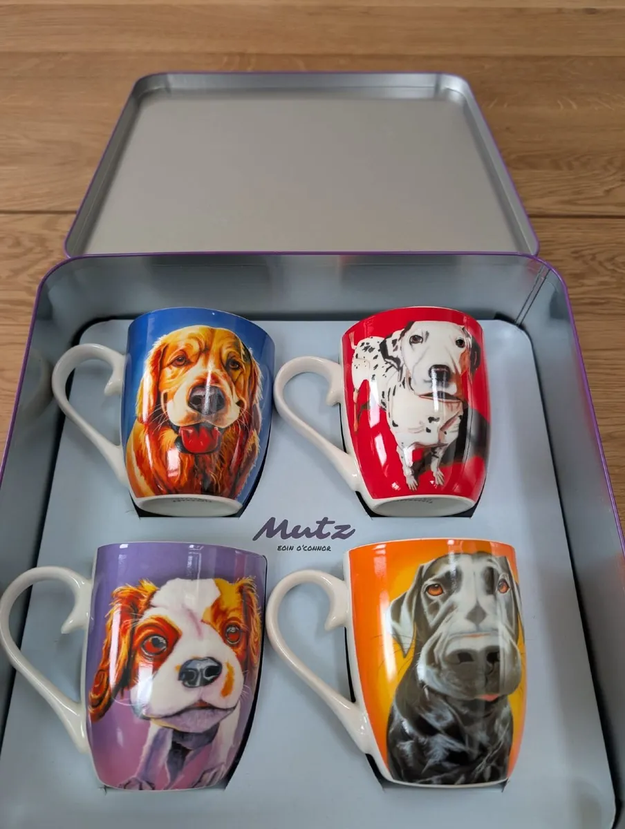 Eoin O'Connor Mutz Set of 4 Dog Mugs – New & Gift - Image 1