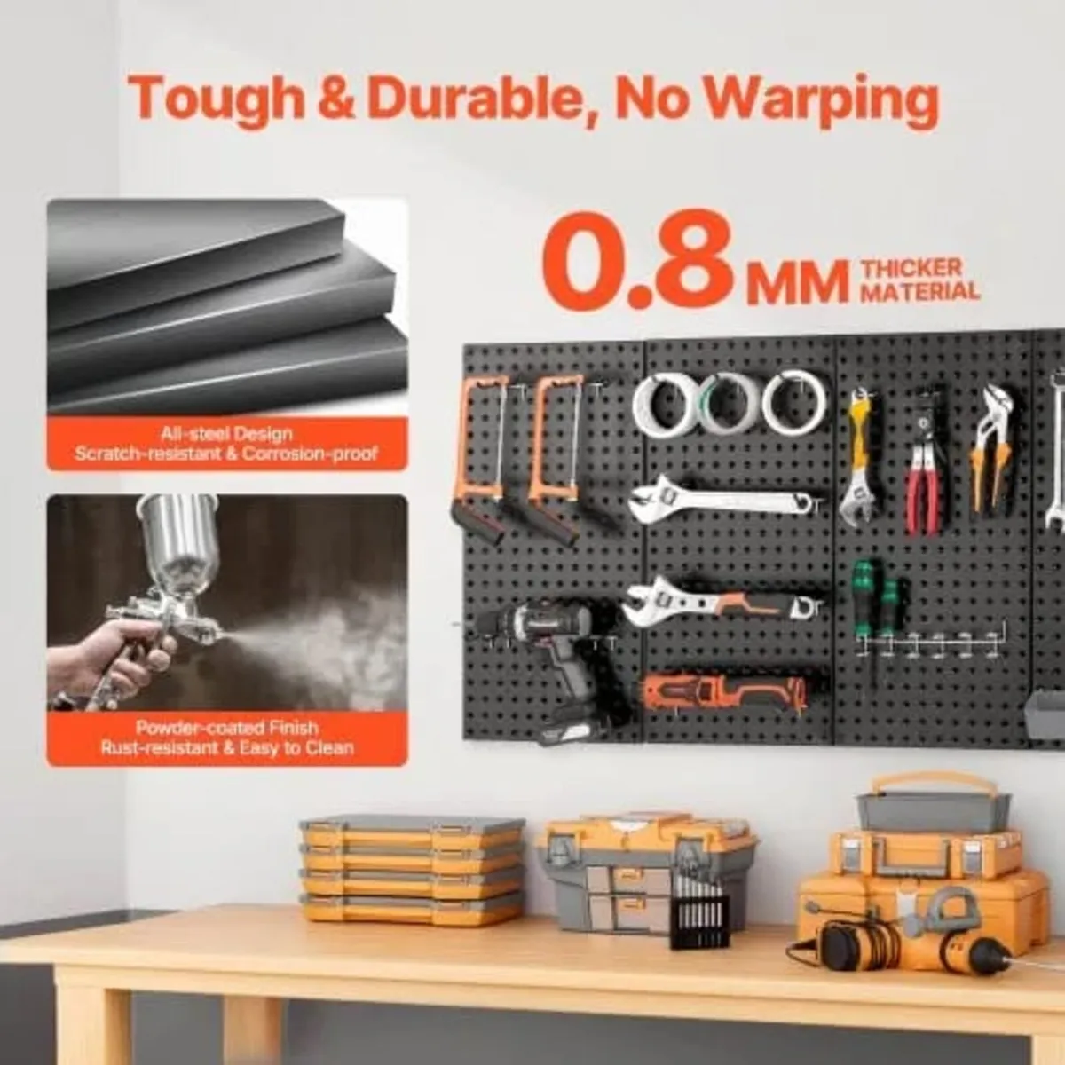 Metal Pegboard Panels, 24" x 12" Pegboard, 4 Panel - Image 3