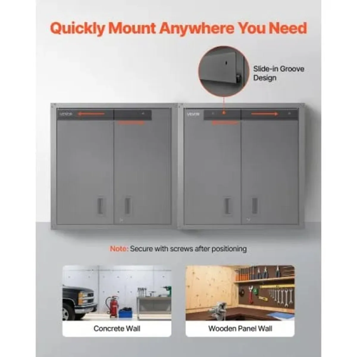 Metal Wall Cabinet, 76.2W x 31D x 76.2H cm, Steel - Image 2