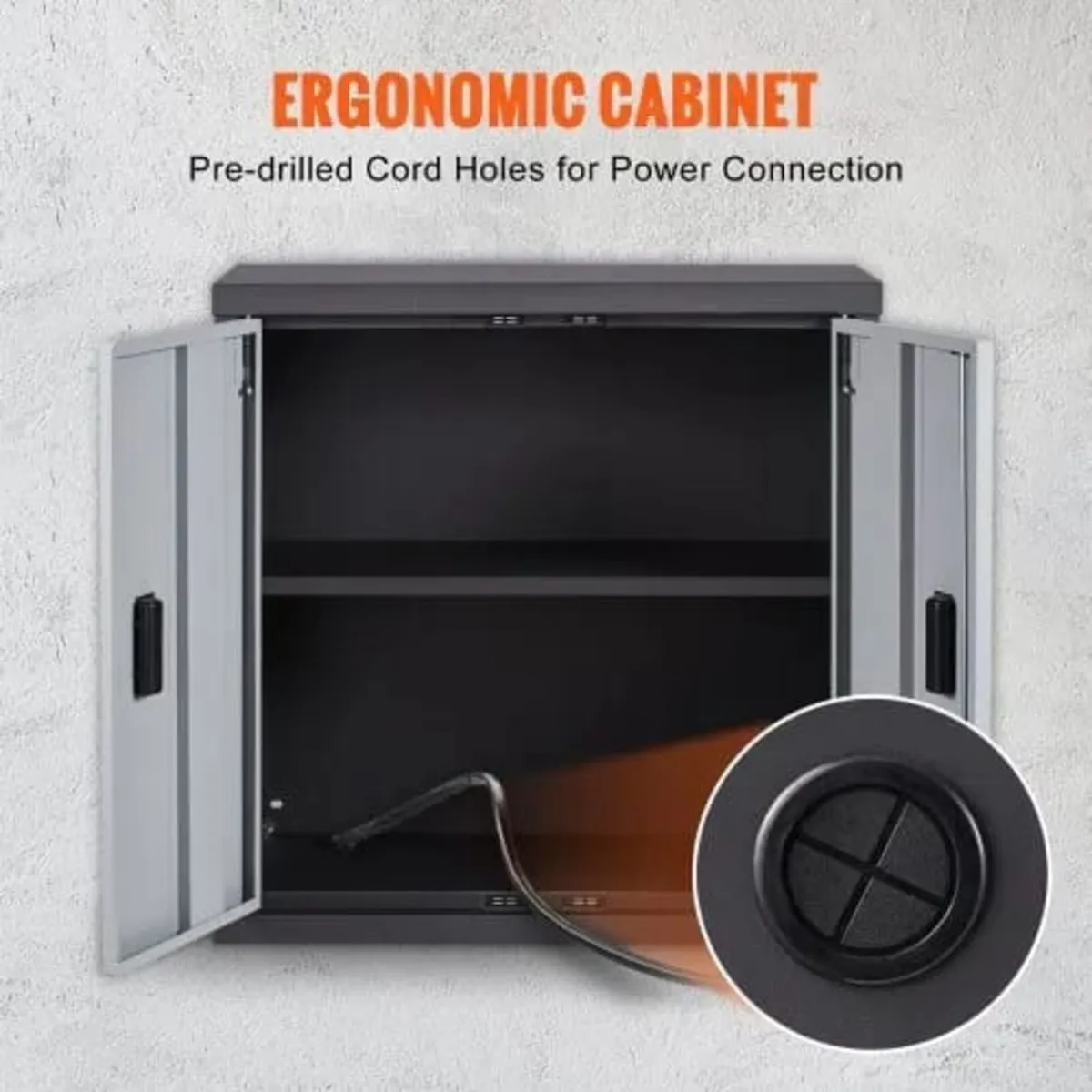 Foldable Wall Cabinet, Metal Garage Locker Mounted - Image 3