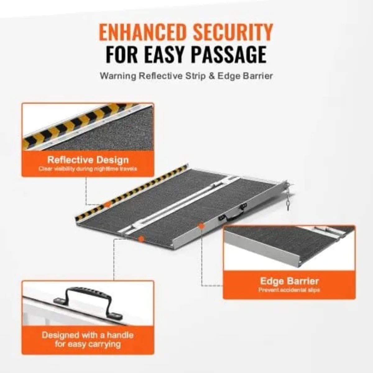 Portable Wheelchair Ramp, 61 cm 362.9 kg Capacity, - Image 3
