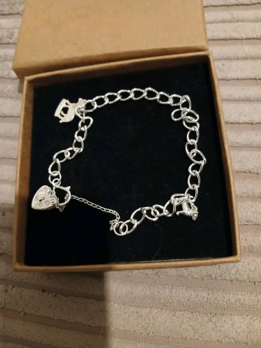 Real solid silver Bracelet with two solid silver - Image 1