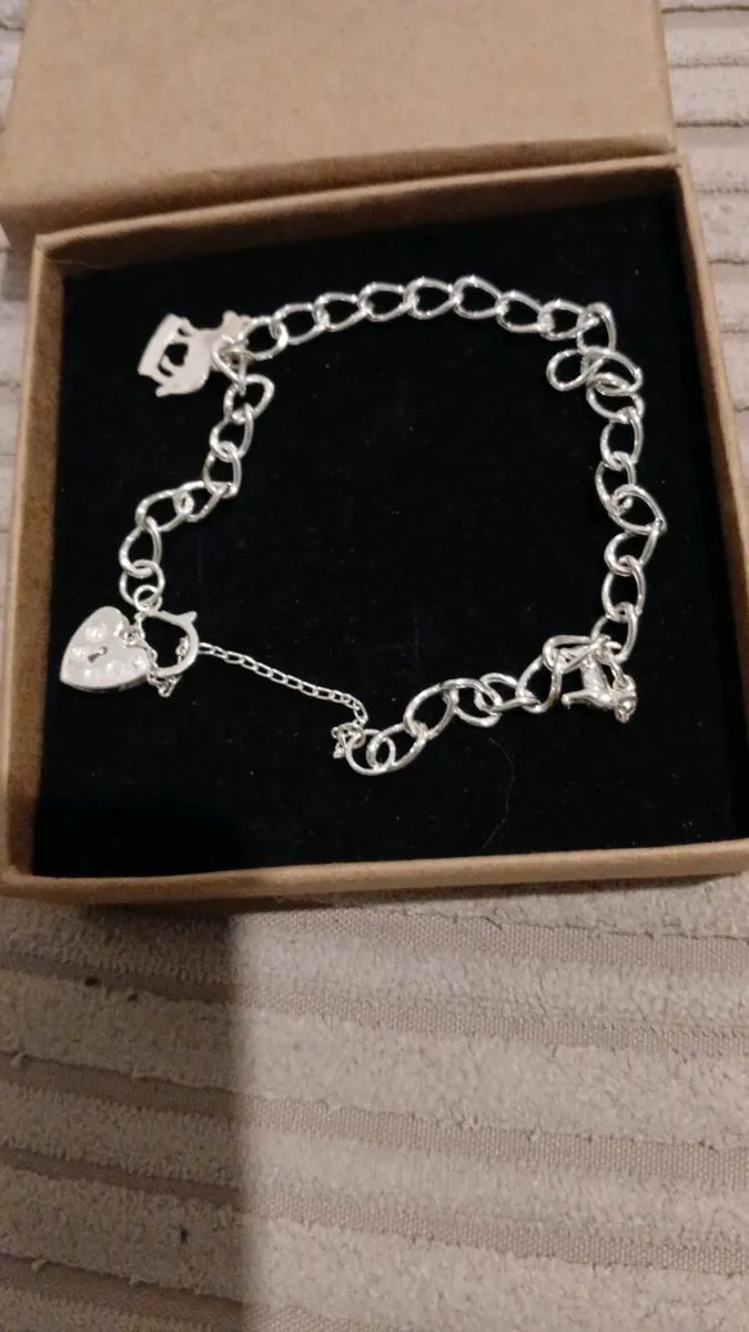 Real solid silver Bracelet with two solid silver - Image 2