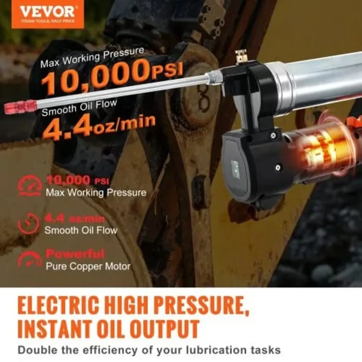 Cordless Grease Gun, 20-Volt, 10,000 PSI, 39" Long - Image 3