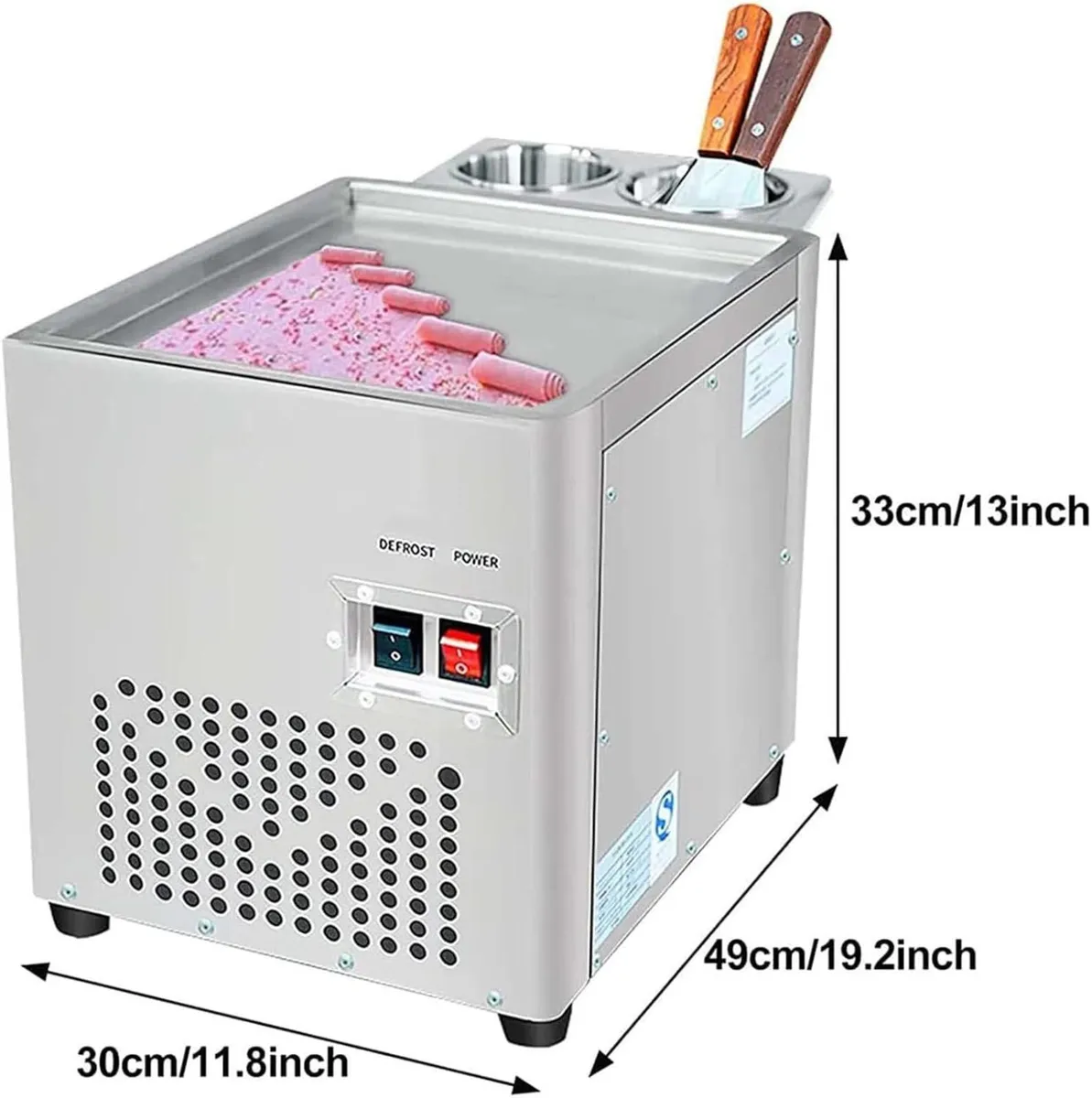 Ice Roll Maker 220W Frozen Yogurt Cream Machine - Image 2
