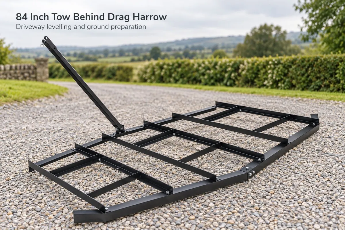 84 Inch Tow Behind Drag Harrow for ATV Tractor and - Image 1