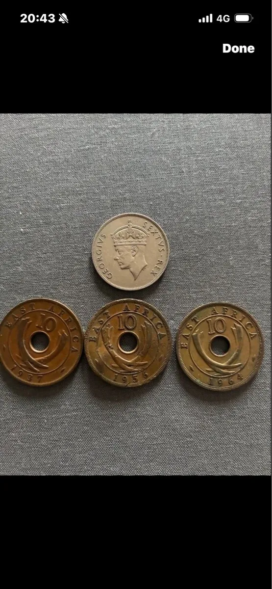 Vintage East African Shilling & Crnts - Image 1