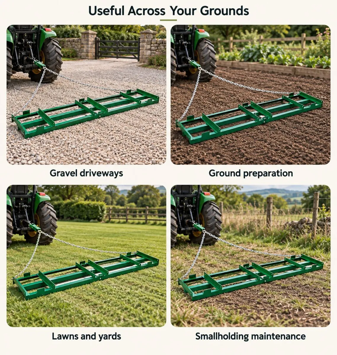 8 ft Tow Behind Drag Harrow for ATV Tractor and Dr - Image 4