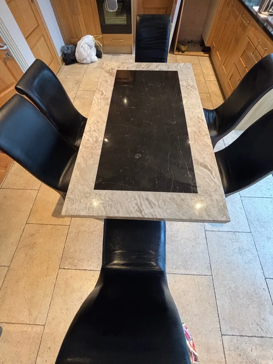 Marble Dining Table & Chairs - Image 1