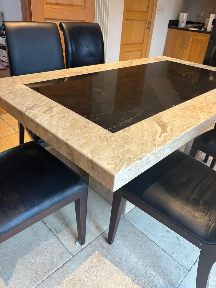 Marble Dining Table & Chairs - Image 2