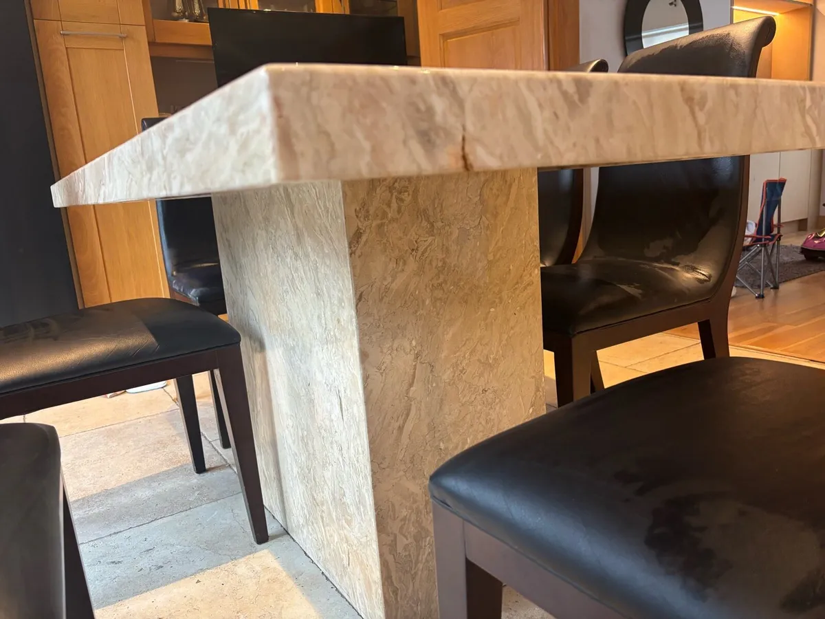 Marble Dining Table & Chairs - Image 4