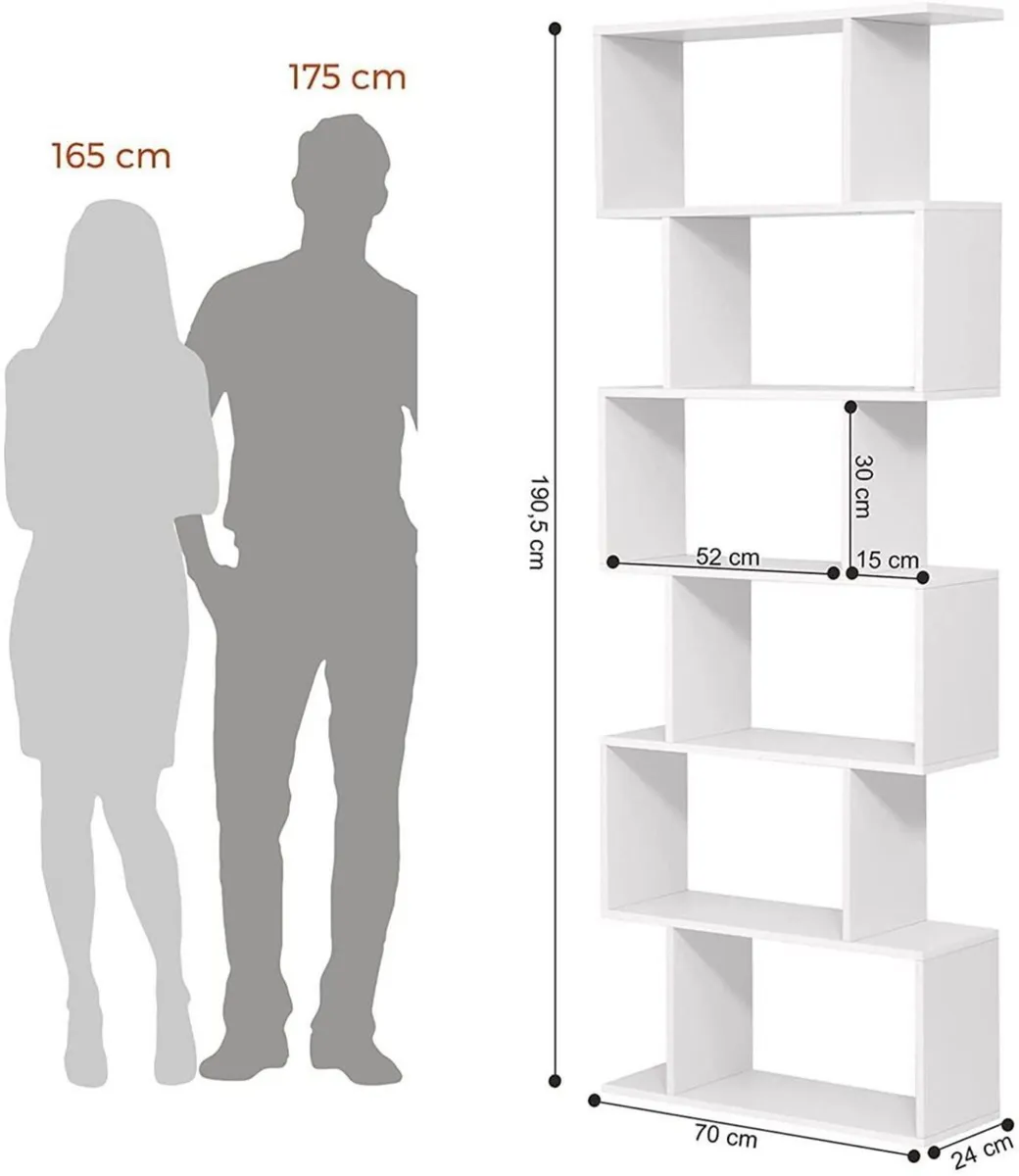 New 6-Tier Wooden Bookcase Storage - FREE P&P - Image 2