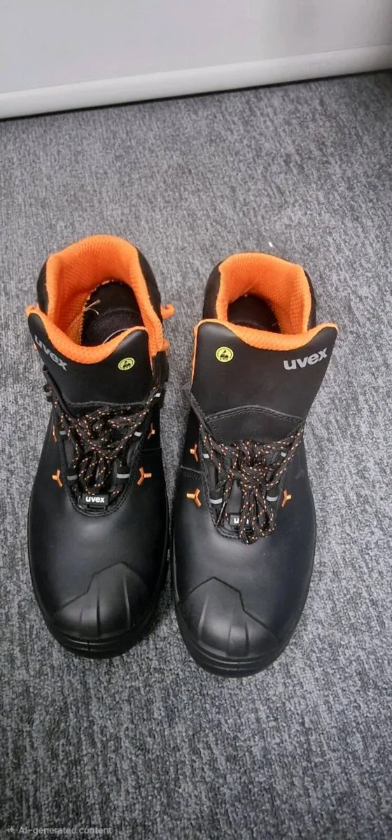 UVEX 2 Black Leather Work Boots - Image 3