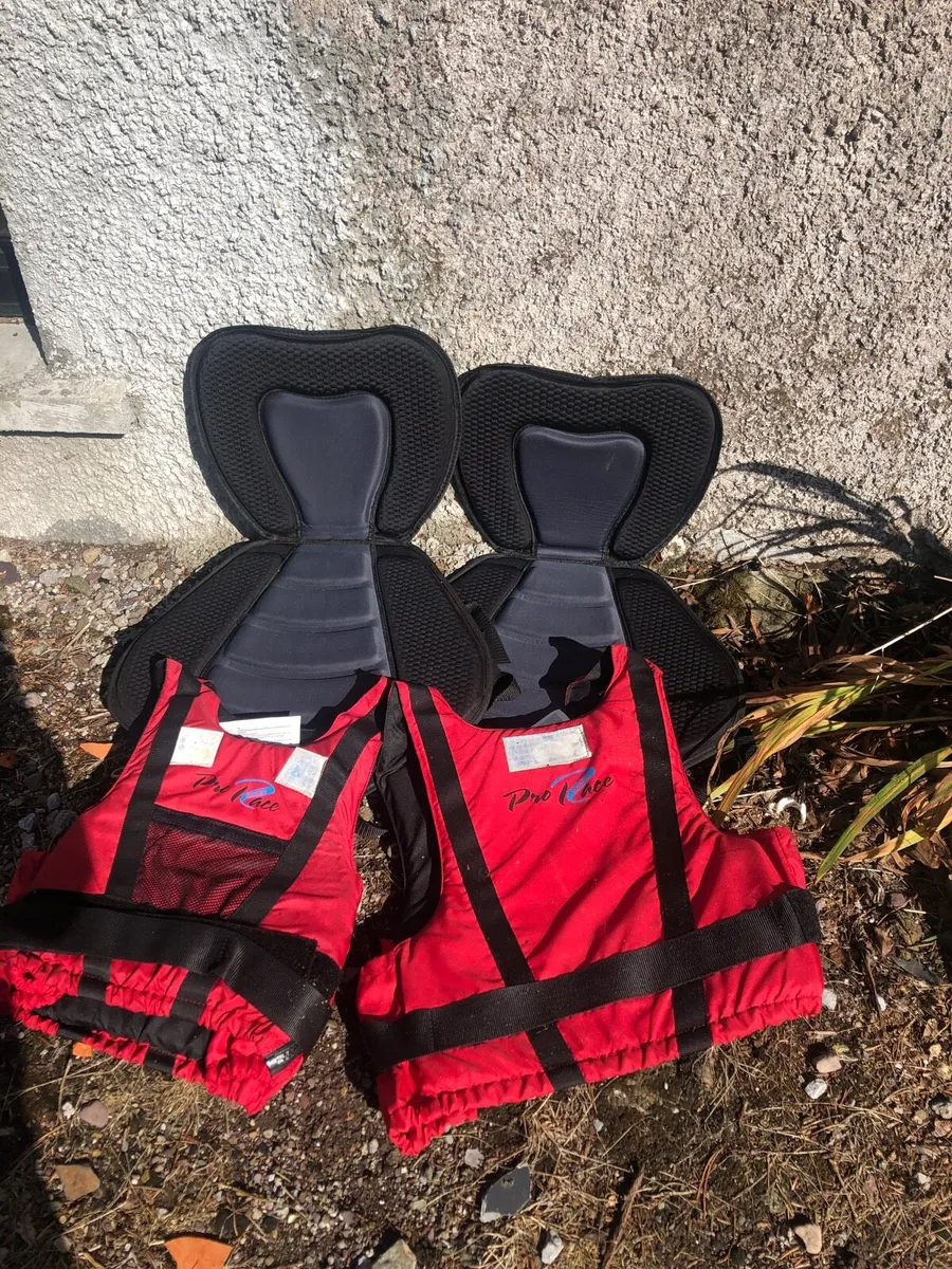 Life jackets and kayak seats