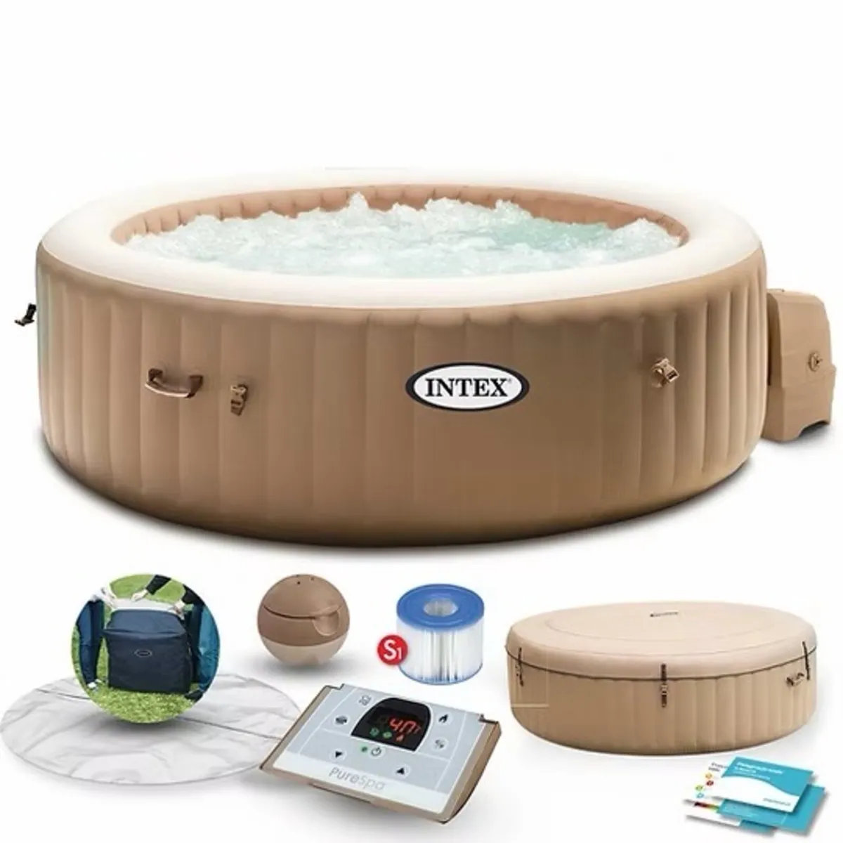 Intex PureSpa™ Bubble Therapy Hot Tub – Beige - Image 2