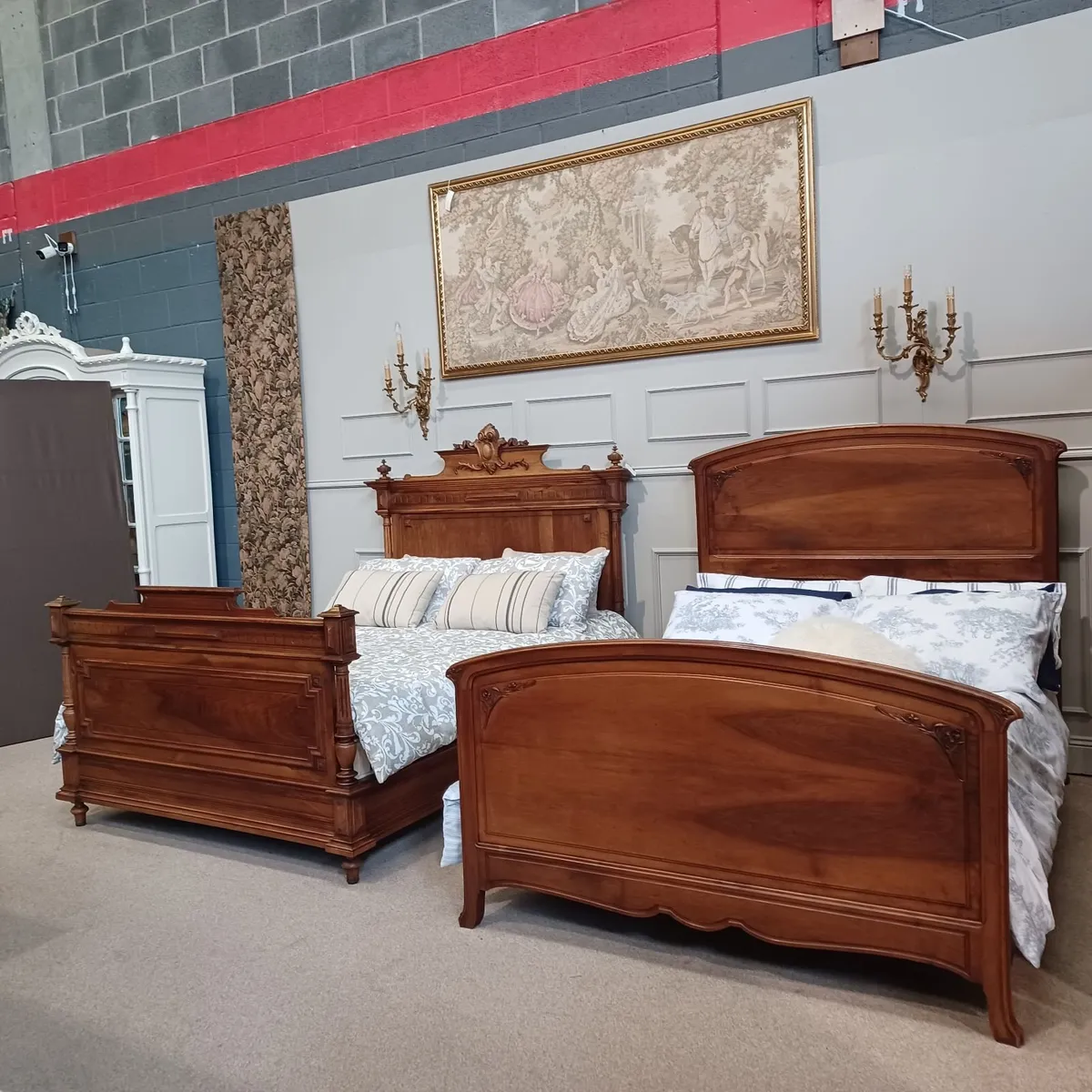 Antique bed Henry II and Art Nouveau - Image 1
