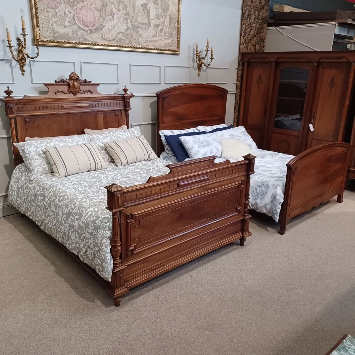 Antique bed Henry II and Art Nouveau - Image 2