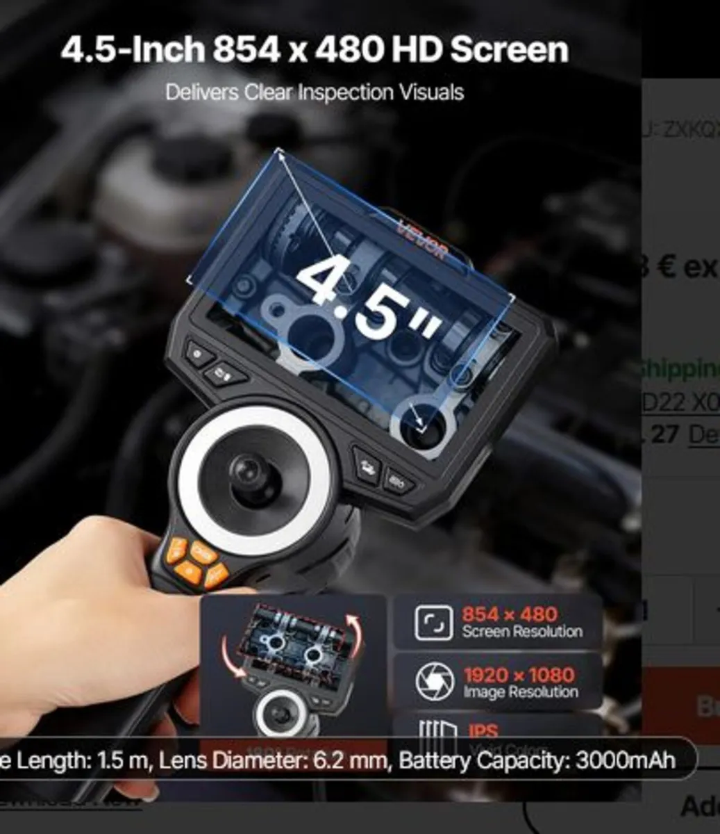 Articulating Endoscope with Light, 4-Way 360° Art - Image 1