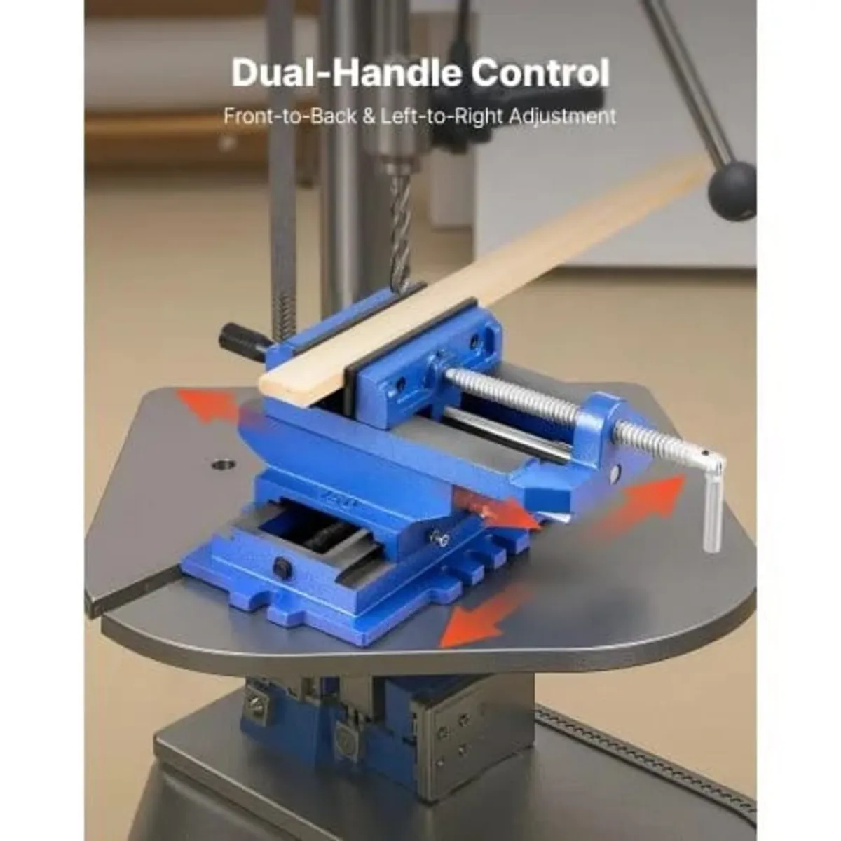 Cross Slide Drill Press Vise, 4 Inch Jaw Width, 2 - Image 2