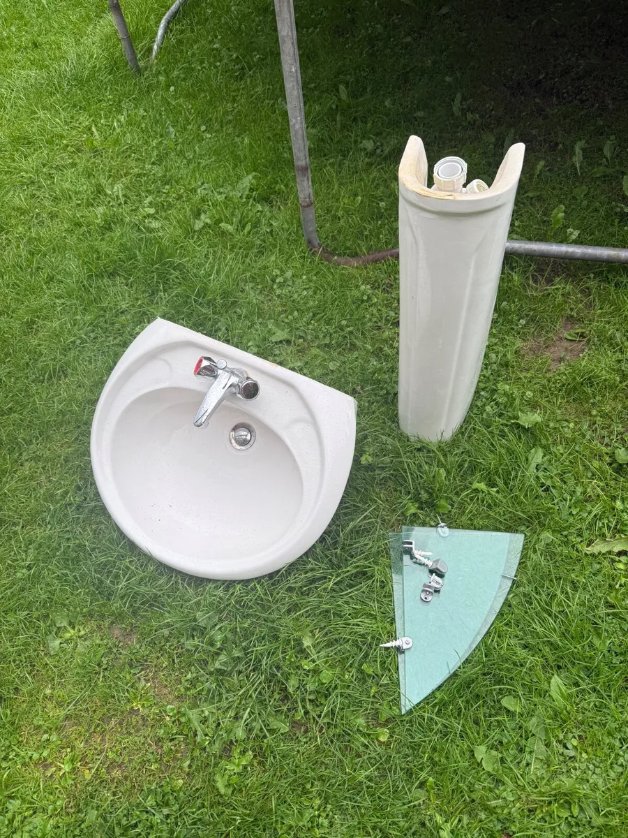 Bathroom sink and corner glass shelves for free