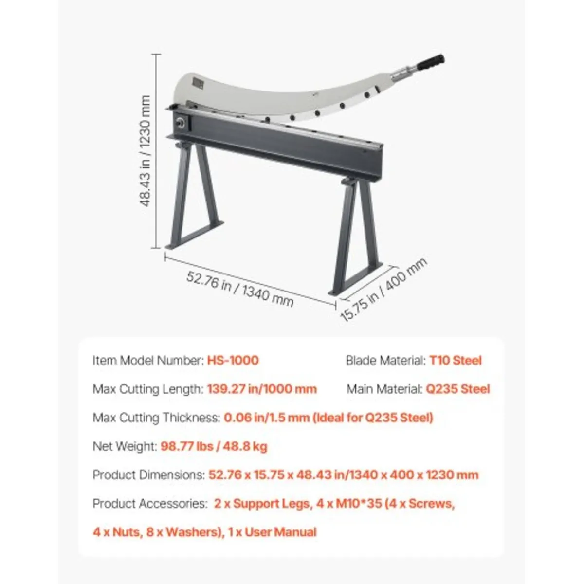 Guillotine Shear, 1000 mm Bed Width Benchtop Cutte - Image 4