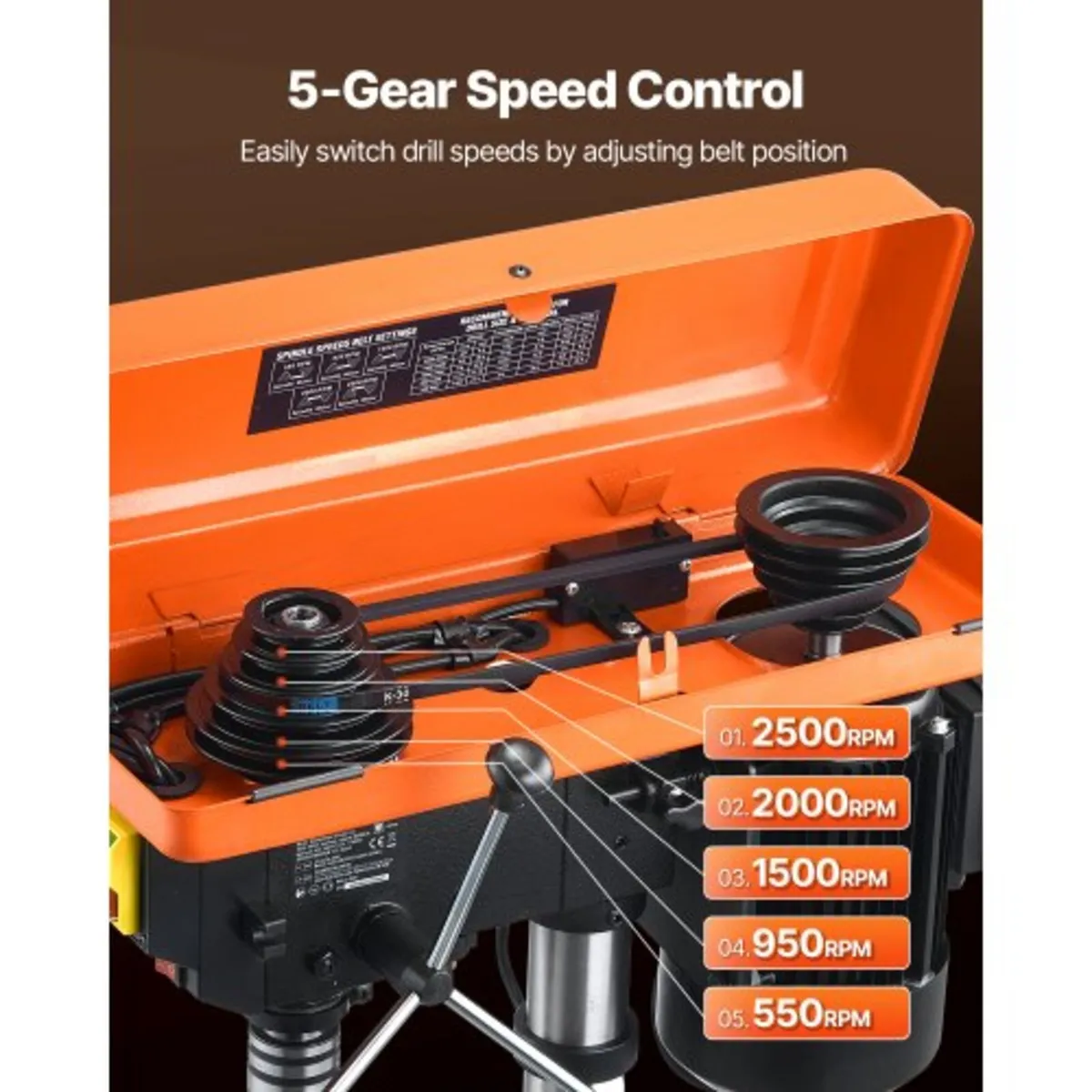 254 mm Benchtop Drill Press, 550W Induction Motor, - Image 3