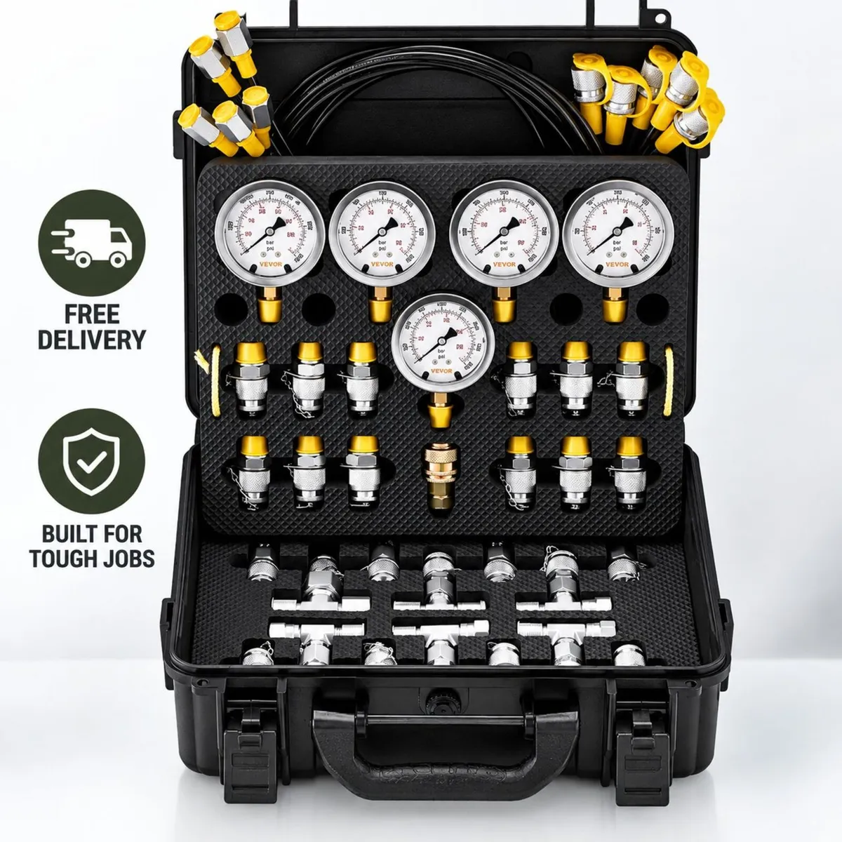 Hydraulic Pressure Test Kit 600 Bar 5 Gauges - Image 1