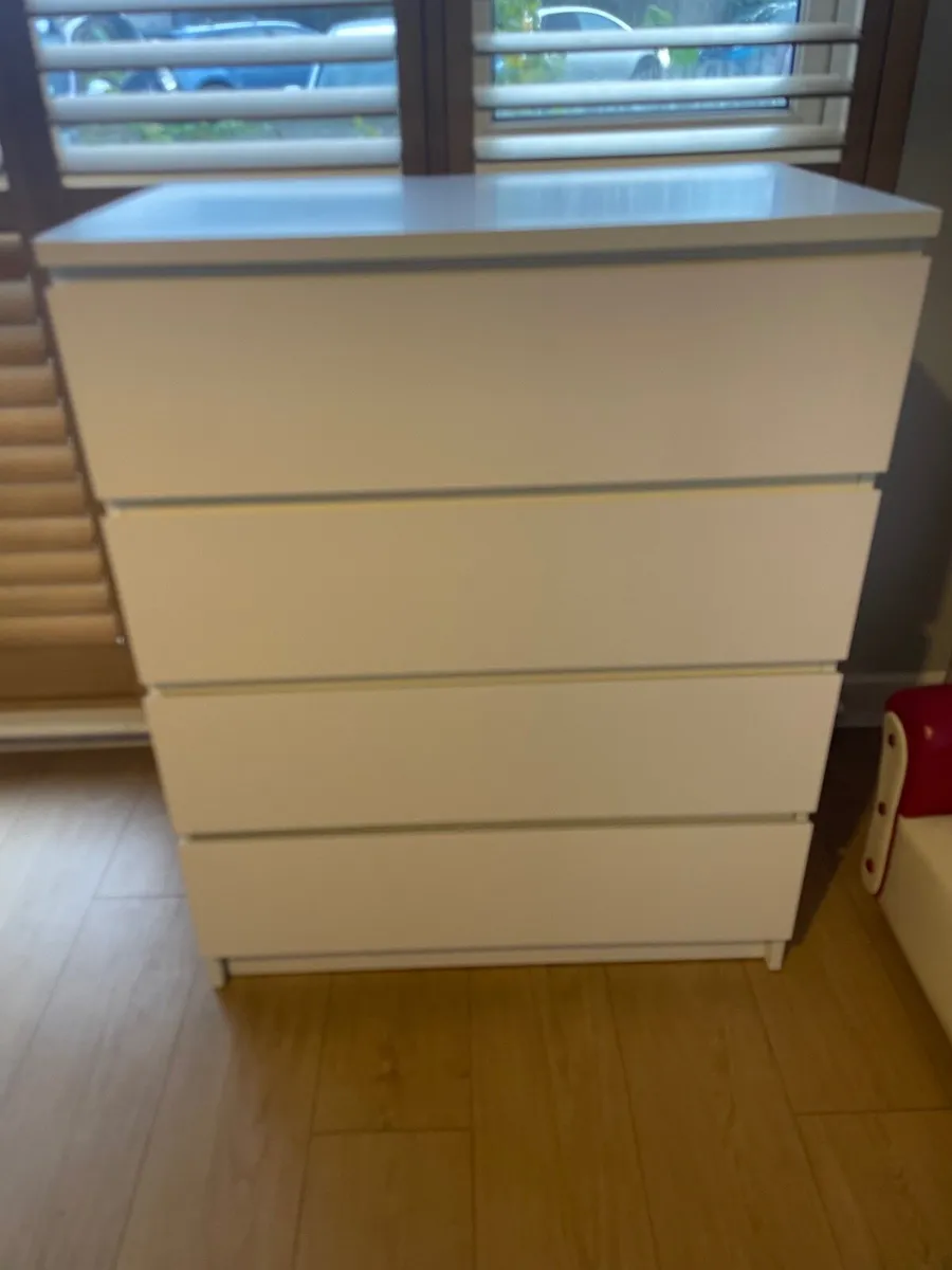 White 4-Drawer Chest of Drawers – Excellent Condit - Image 2