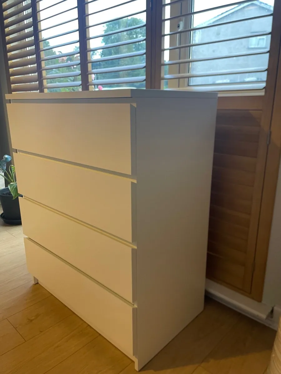 White 4-Drawer Chest of Drawers – Excellent Condit - Image 4