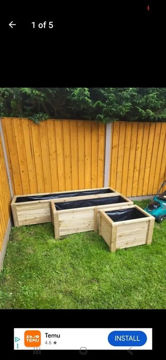 large wooden planters - Image 3