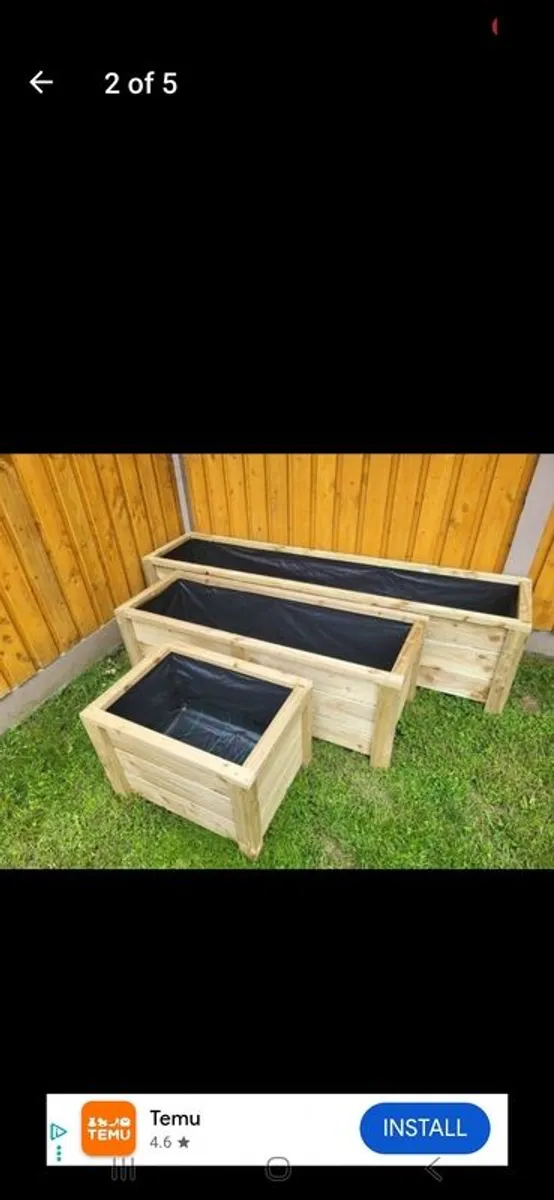 large wooden planters - Image 4