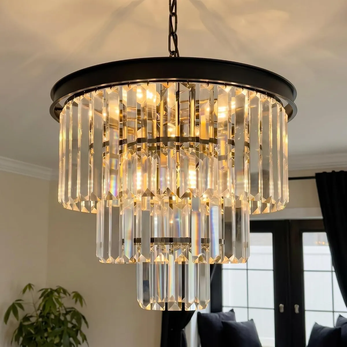 Chandelier Ceiling Lights Modern Crystal Round - Image 1