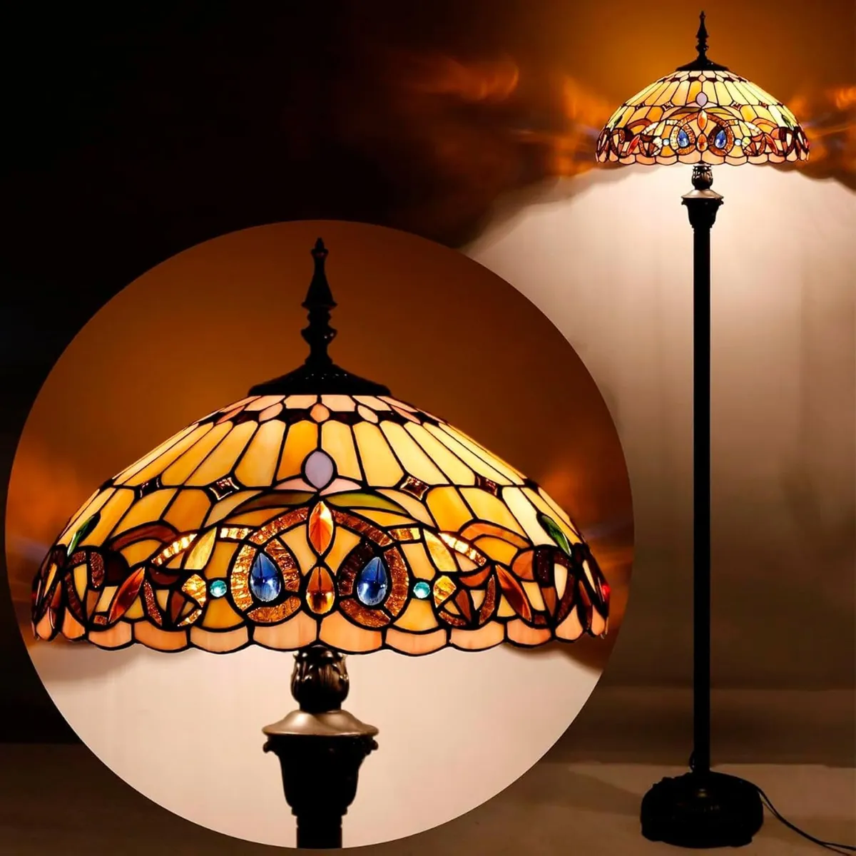 Tiffany Style Floor Lamp Serenity Victorian - Image 4