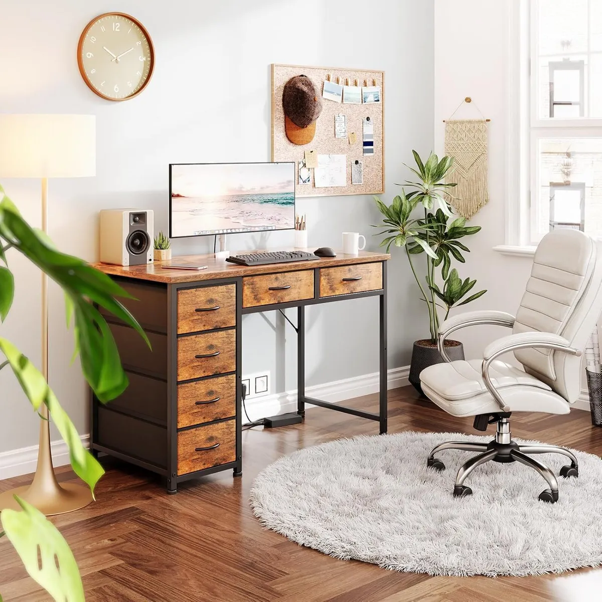 100x48CM Desk Small Computer with 6 Fabric - Image 2